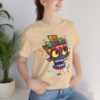 Cyber Aztec Skull Cartoon Style Unisex T-Shirt
