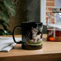 Baby Llama Inca Blossom Crown Black Mug