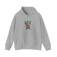 Cyber Aztec Chibi Warrior Neon Style Unisex Hoodie