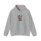 Cyber Aztec Chibi Warrior Neon Style Unisex Hoodie