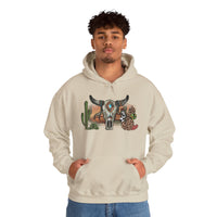 Sunset Desert Scene with Aztec Tribal Skull Unisex Hoodie