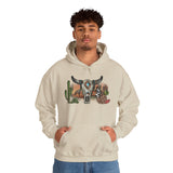 Sunset Desert Scene with Aztec Tribal Skull Unisex Hoodie