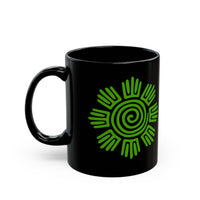 Aztec Plant Spiral Symbol Black Mug