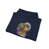 Aztec Quetzalcoatl Priestess Under Moon Unisex Hoodie