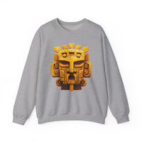 Golden Warrior Mask Andean Glyph Style Unisex Sweatshirt