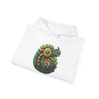 Colorful Quetzalcoatl Sun Serpent Glyph Style Unisex Hoodie