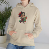Chibi Aztec Warrior with Baby Quetzalcoatl Serpent Unisex Hoodie