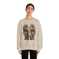 Wooden Andean Duality Totem Faces Tribal Symbol Unisex Sweatshirt