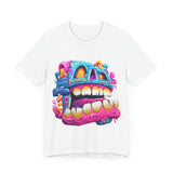 Chunky Neon Mayan Skull Graffiti Style Unisex T-Shirt