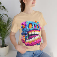 Chunky Neon Mayan Skull Graffiti Style Unisex T-Shirt
