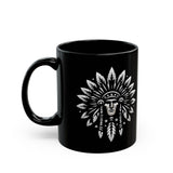 Sacred Tribal Chief Emblem Illustration Black Mug