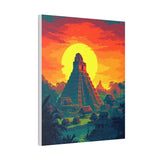 Sunset over Tikal Maya Pyramid Canvas