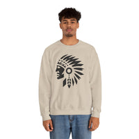 Tribal Warrior Headdress Emblem Illustration Unisex Sweatshirt