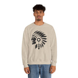 Tribal Warrior Headdress Emblem Illustration Unisex Sweatshirt