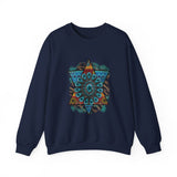 Wild Aztec Turquoise Amulet Illustration Unisex Sweatshirt