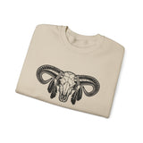 Aztec Western Bull Skull Longhorn Illustration Unisex Sweatshirt