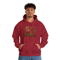 Pre-Hispanic Fisherman with Symbolic Fish Glyph Style Unisex Hoodie