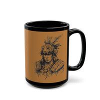 Jaguar Warrior Ink Portrait Black Mug