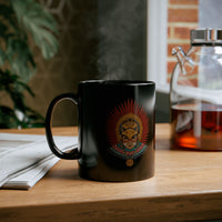 Aztec Warrior Priestess in Eagle Headdress Black Mug