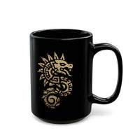 Quetzalcoatl Spiral Serpent Tribal Glyph Black Mug