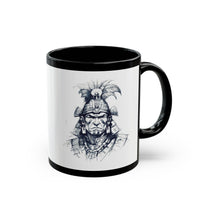 Fierce Inca Warrior Ink Illustration Black Mug