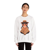 Cartoon Girl in Traditional Poncho Peru Unisex Sweatshirt