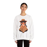 Cartoon Girl in Traditional Poncho Peru Unisex Sweatshirt