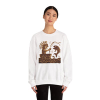 Pre-Hispanic Fisherman with Symbolic Fish Glyph Style Unisex Sweatshirt