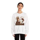 Pre-Hispanic Fisherman with Symbolic Fish Glyph Style Unisex Sweatshirt