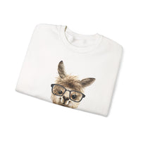 Cute Alpaca With Glasses Watercolor Illustration Unisex Sweatshirt