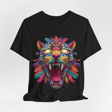 Rainbow Jaguar Mask Comic Style Unisex T-Shirt