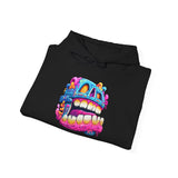 Chunky Neon Mayan Skull Graffiti Style Unisex Hoodie