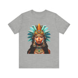 Aztec Royal Warrior Queen Portrait Illustration Unisex T-Shirt
