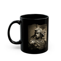 Vintage Inca Warrior Sepia Portrait Black Mug