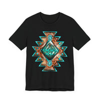 Turquoise Western Aztec Gem Illustration Unisex T-Shirt