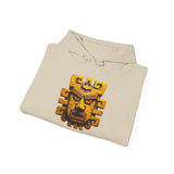 Ancient Andean Warrior Mask Golden Glyph Style Unisex Hoodie