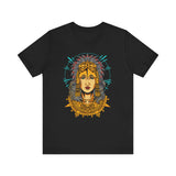 Golden Aztec Warrior Queen Illustration Unisex T-Shirt