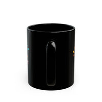 Cyber Aztec Skull Cartoon Style Black Mug