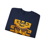 Ancient Andean Warrior Mask Golden Glyph Style Unisex Sweatshirt