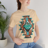 Turquoise Western Aztec Gem Illustration Unisex T-Shirt