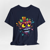 Cyber Aztec Skull Cartoon Style Unisex T-Shirt