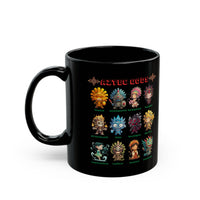 Aztec Gods Chibi Characters Pantheon Black Mug