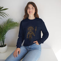 Warrior Shaman Tribal Glyph Gold Line Unisex Sweatshirt