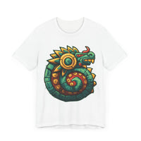 Colorful Quetzalcoatl Sun Serpent Glyph Style Unisex T-Shirt