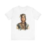 Inca Warrior Woman Watercolor Portrait and Tribal Jewelry Unisex T-Shirt