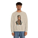 Inca Warrior Woman Watercolor Portrait and Tribal Jewelry Unisex Sweatshirt