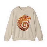 Spiral Quetzalcoatl Feathered Serpent Glyph Style Unisex Sweatshirt