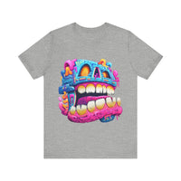 Chunky Neon Mayan Skull Graffiti Style Unisex T-Shirt