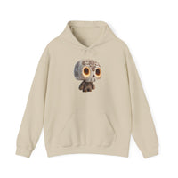 Glow-Eyed Aztec Skull Chibi Unisex Hoodie
