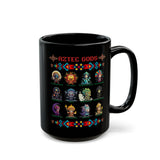 Pixel Art Aztec Gods Mythology Black Mug